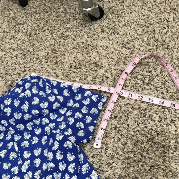 Vintage Blouse Size 6 Blue Fan Print Puff Sleeve - Picture 10 of 10